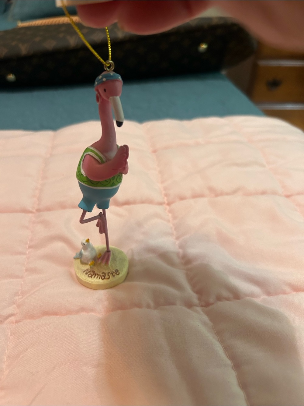 Pink Flamingo Yoga Bird Ornament - Unbranded